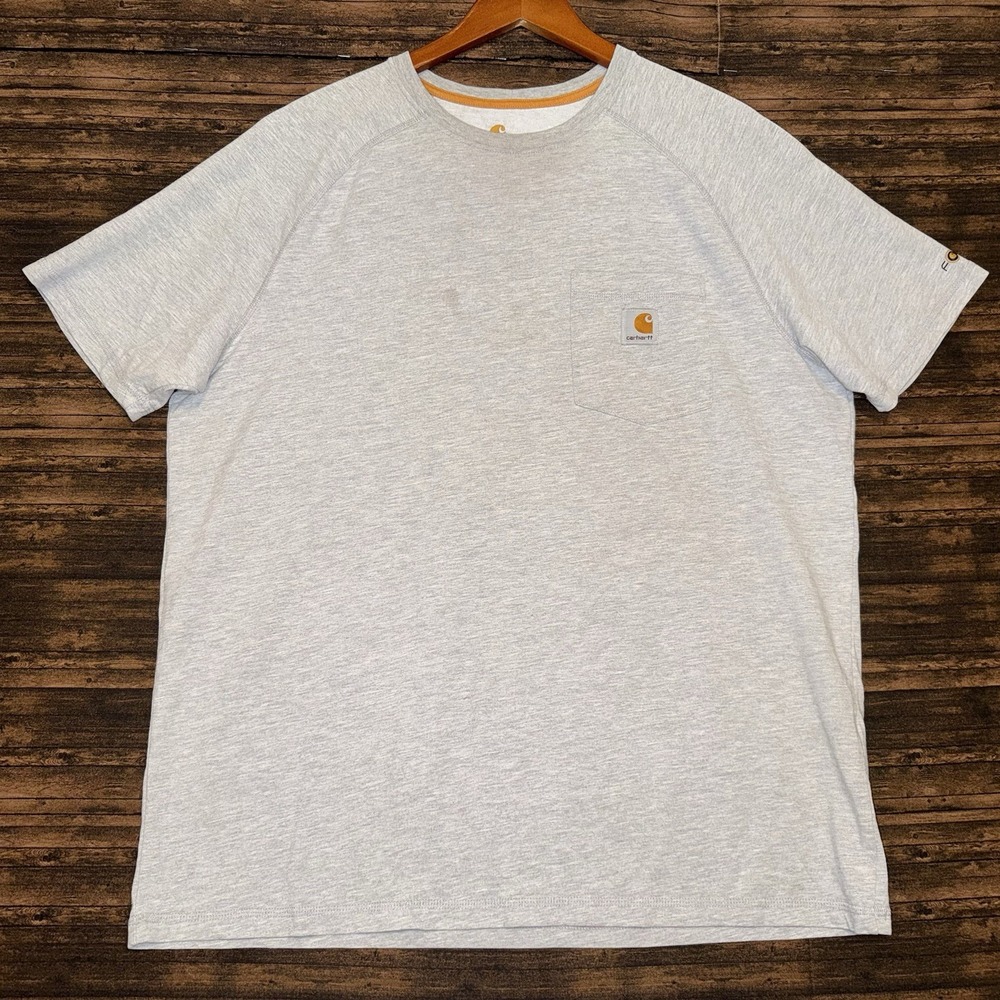Carhartt Force Relaxed Fit Pocket T-Shirt Heather Gray Large Workwear Tee